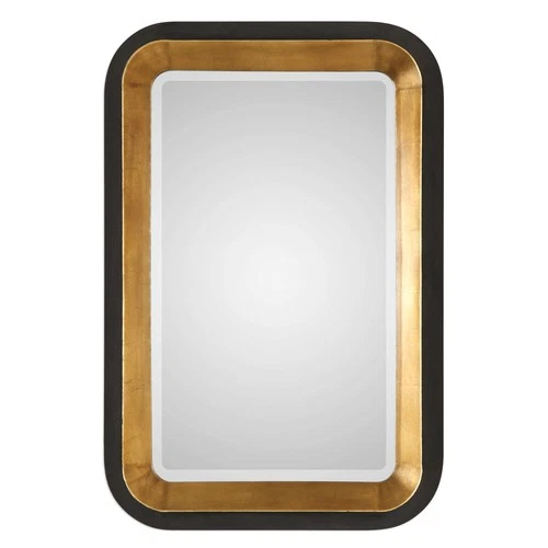 Uttermost 09301 Gold Niva 28"W Rectangular Framed Beveled Mirror By David Frisch - Picture 1 of 6