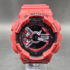 Casio G-Shock GA-110SL Watch Men 51mm Red Black Alarm Chronograph New Battery