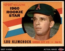 1960 Topps #137 Lou Klimchock RC Star Athletics RC 3 - VG