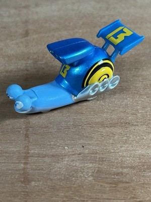 Dreamworks Movie Turbo Snail Skidmark #13 Blue & Yellow Roller Racer Mattel
