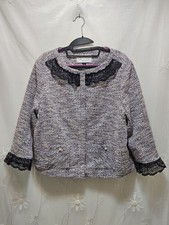 C.Wonder Christian Siriano Runway XL NWT Womens Pink Jacket Cropped Tweed Lace