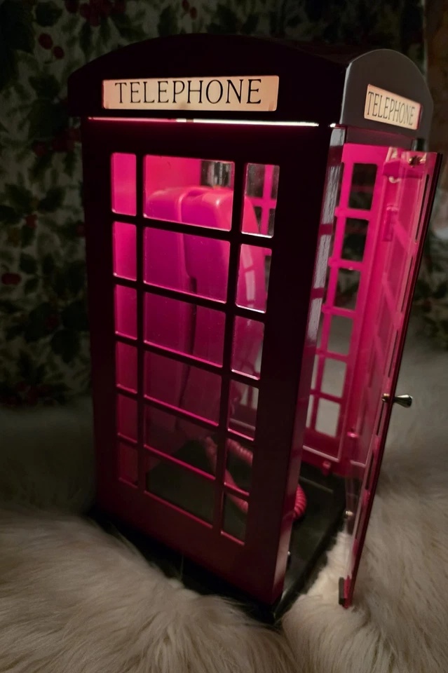 Редкая винтажная британская телефонная будка с рабочим светом от репродукций Old Tyme - Изображение 2 из 4