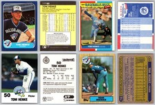 Tom Henke 4 Card Lot - Texas Rangers / Toronto Blue Jays