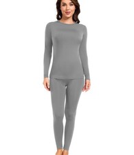 Women's Thermal Underwear Set Long Johns Base Layer Pajama Fleece Lined Set f...