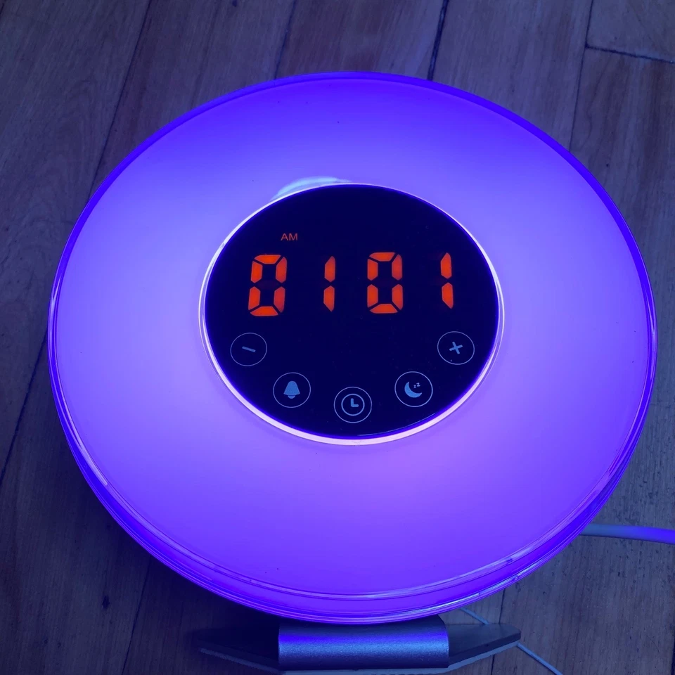 DENVER CRL-340 Wake Up Light Sunrise Alarm Clock Digital FM Radio Bedside Lamp - Image 4 of 4