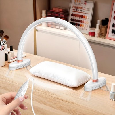 Arc Half Moon Light: 16'' Half Moon Light with Foldable Bracket for Desk Salon...