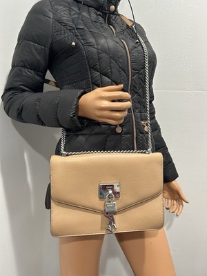 dkny purse Nude Color Chain And Leather Adjustable Strip With