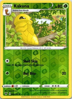 Kakuna Reverse Holo Uncommon SWSH04: Vivid Voltage 002/185 NM