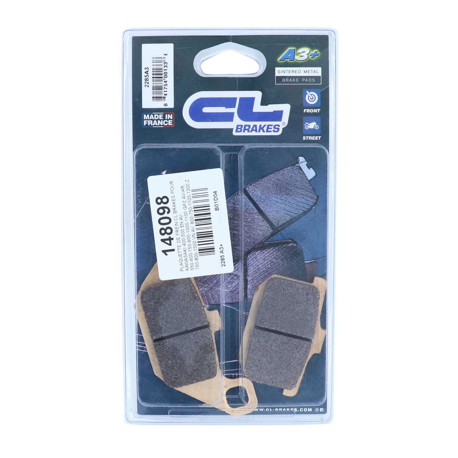 Plaquettes de frein CL Freins Kawasaki 400 750 pour balade et route sinueuse