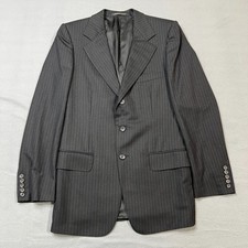 Gucci Tom Ford Blazer Mens Size 48r Black 100 Wool Pinstripe Notch Lapel Gucci Tom Ford Blazer Mens Size 48r Black 100 Wool Pinstripe Notch Lapel