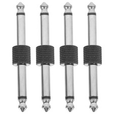  4pcs Stereo Audio Adapter: 6.35mm to 6.35mm Headphone Adapter Jack for Guitar