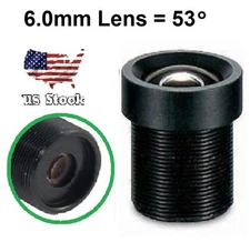 6.0mm CCTV Camera Lens 720p F2.0 FPV Security Camera Lens for IP Camera Black