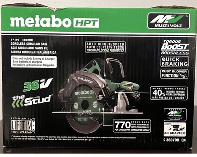 Metabo HPT 36V MultiVolt 7-1/4'' Circular Saw High Power Torque Boost C3607DBQ4