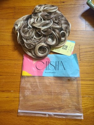Caisha Large Messy Bun Hair Piece Wavy Curly Comb Attachment Blonde Beige NEW