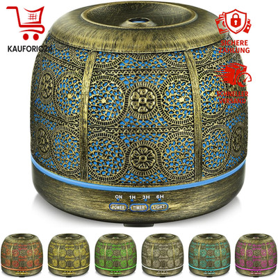 Aroma Diffuser 500ml Metall Elektrisch Raumbefeuchter Duftlampe Vintage Gold