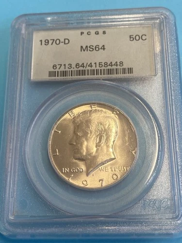 1970-D Kennedy Half Dollar MS64 PCGS Old Green Holder