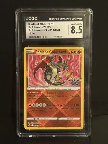 2022 Pokemon Radiant Charizard Pokemon GO 011/078 Holo CGC 8.5 NM/MT +