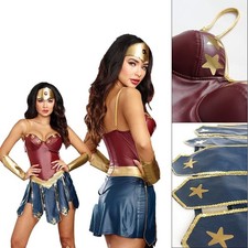 Wonder Woman Kostüm Damen Superheld Skinny Halloween Kostüm Held Cosplay Kleid