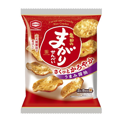 Japan Rice Cracker Kameda Kameda no Magari Senbei Soy Sauce 16 Pieces × 12 bags
