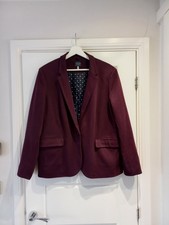 Joules Burgundy Purple Soft Shell Molly Blazer Jacket Size 18 Uk Excellent