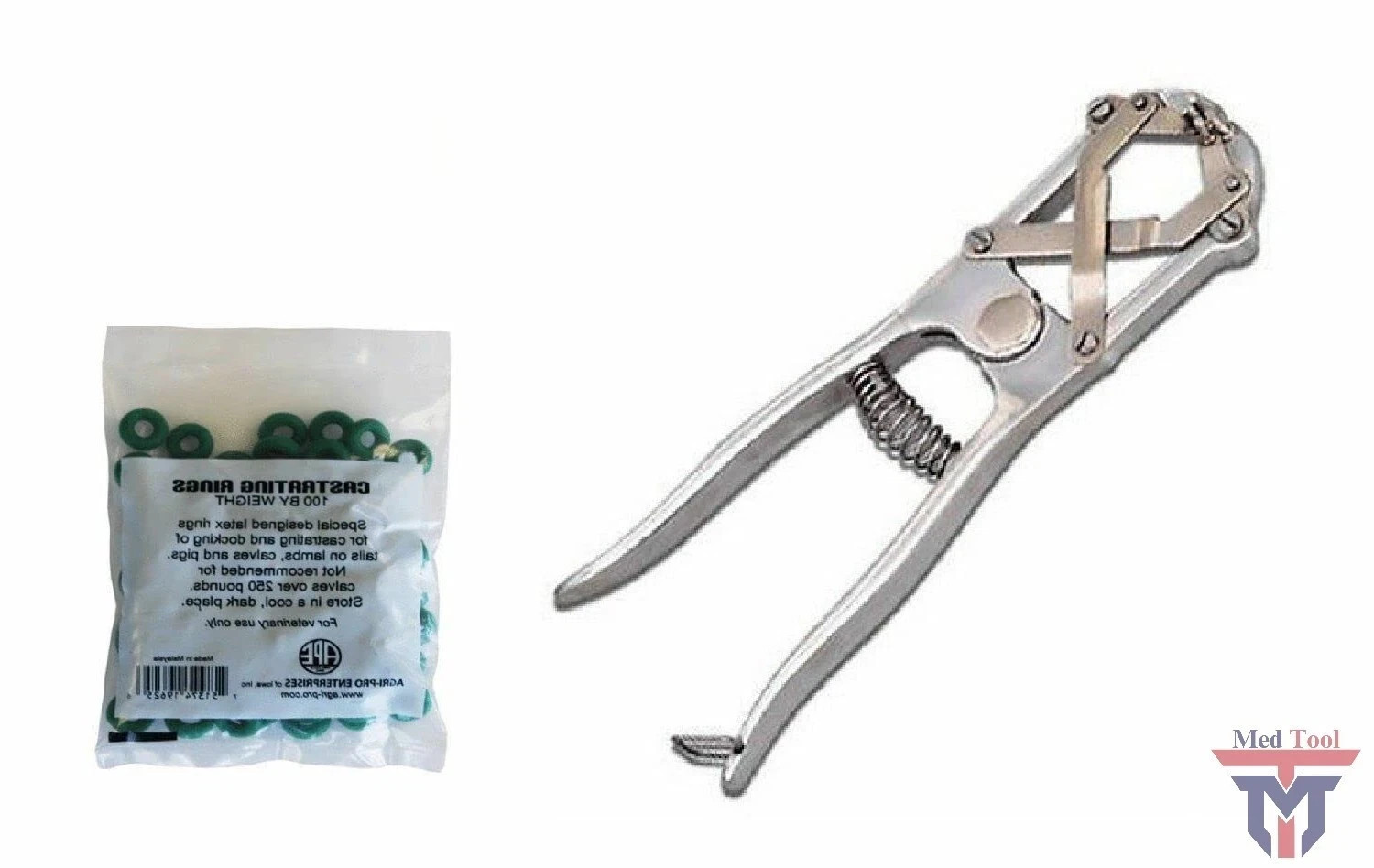 Castration Bander W/FREE 100 Castrator Rings Flared Plier for Cattle ...