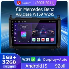 1+32GB Carplay Android15 Autoradio GPS Navi BT F&uuml;r Mercedes-Benz A/B-Klasse W245