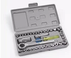 40-Piece Tool Set: Socket Wrench, Ratchet Wrench, Hex Key Combination Set