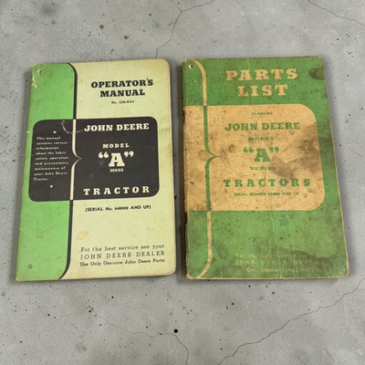 #ad John Deere Model A Tractor Operator Manual amp; Parts List Vintage Farm $45.99