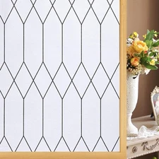 Windimiley Window Privacy Film Stained Glass Frosted 17.5 x 78.7 Inch, White 