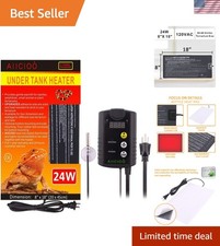 Combo Set: Under Tank Heater and Digital Thermostat - Perfect for Reptiles 24W