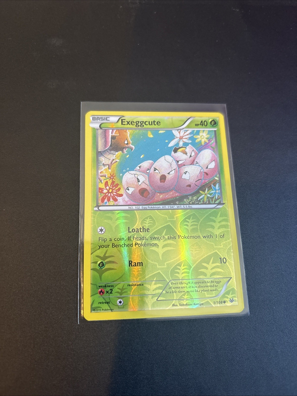 Pokémon TCG Exeggcute 1/108 Roaring Skies Reverse Hilo LP Lightly Played