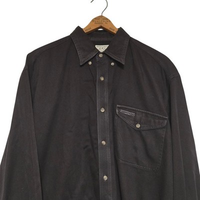 Vintage Brittania Button Up Shirt Western Men's Medium Black 100% Cotton