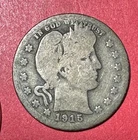 1915S US Barber SILVER Quarter "San Francisco" Mint! Semi Key Date! Only 708K!
