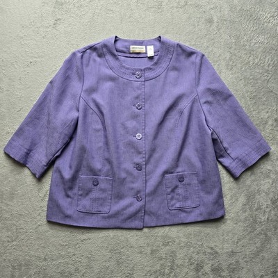 Alfred Dunner Woman Blazer Jacket 20W Purple Business Casual Spring Easter READ