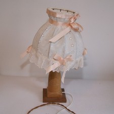 Vintage Wooden Table Side Lamp Light with Shade