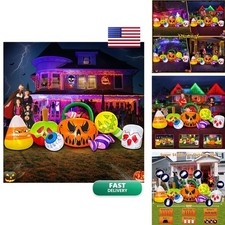 10 FT Halloween Inflatable Pumpkin Ghost Combo LED for Yard Garden