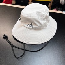 Adidas AEROREADY Men  s Victory 4 Bucket Hat White Onix Grey L/XL UPF 50 NWT