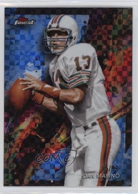 2024 Topps Finest Common Blue Checkerboard Refractor 15/99 Dan Marino HOF 04br