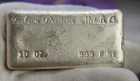Vintage .999 Jackson PM Poured 10 oz Silver Bar