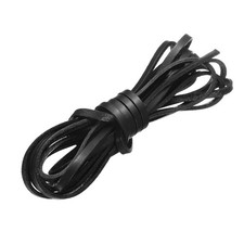 Flat Leather Cord, 3.3 Yard 4mm Leather String Strips for DIY Crafts Black