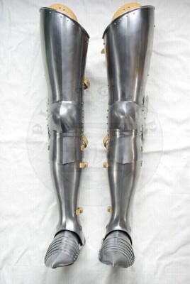 Medieval Steel Warrior Gothic Leg Armor Full Set Knight Greaves Armor Halloween