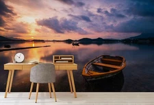 3D Sea Sunrise Wallpaper Wall Mural Removable Self-adhesive Sticker 657