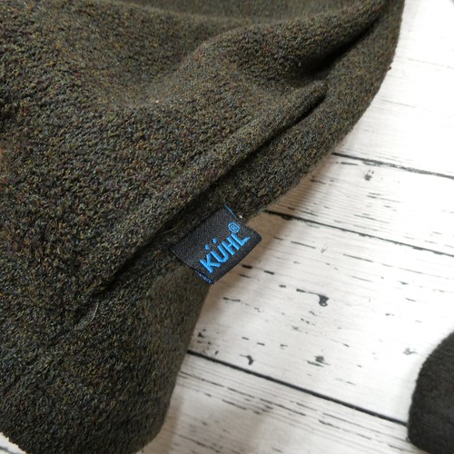 Kuhl Alfpaca Fleece Jacket Mens Large Brown Green Full Zip Sweatshirt Mock Neck - Picture 3 of 7