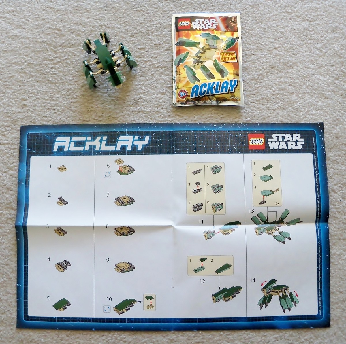 LEGO Star Wars - Rare - 911612 Acklay Foil Pack w/ Instructions