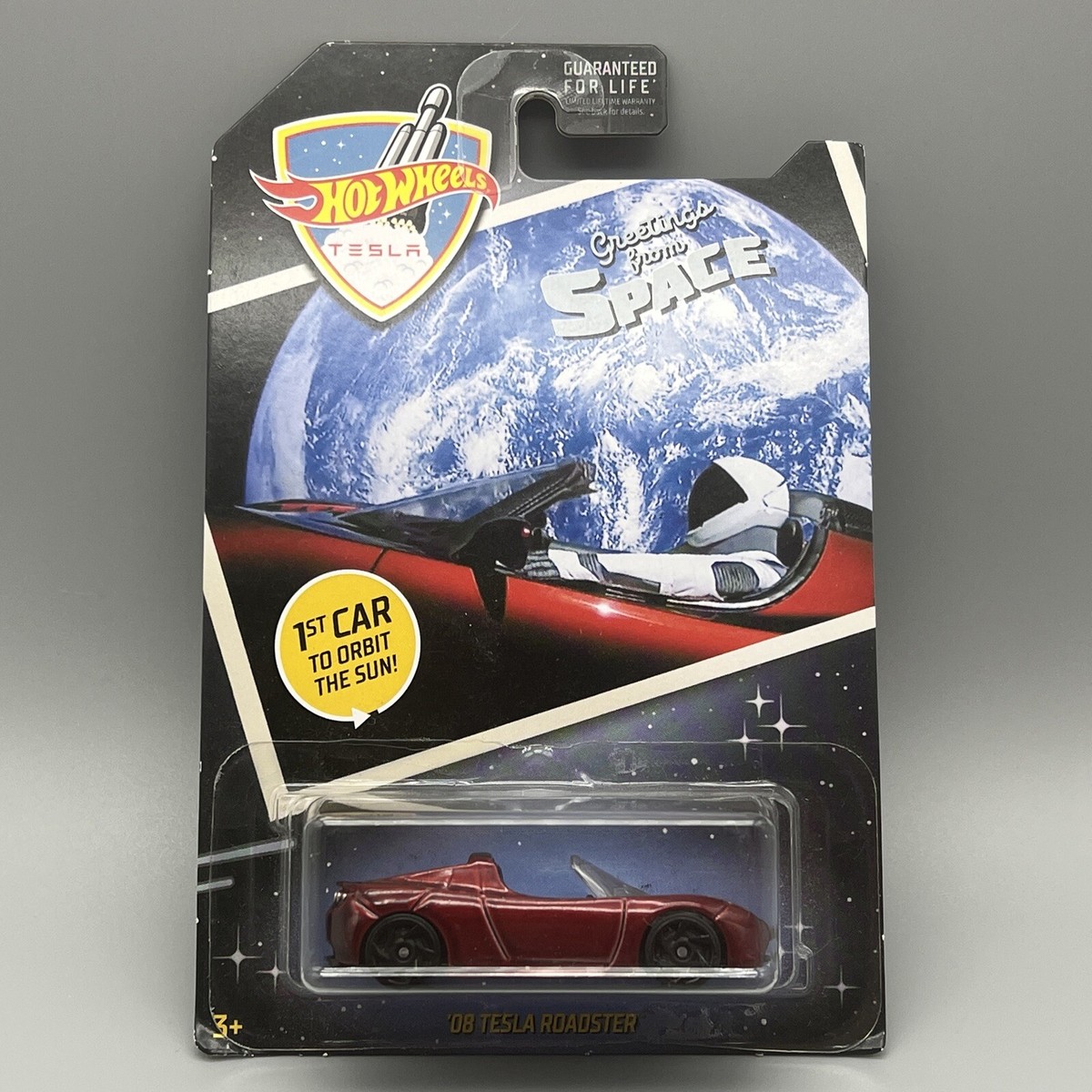 Hot Wheels '08 Tesla Roadster Greetings From Space 1st Car To Orbit The Sun  Read