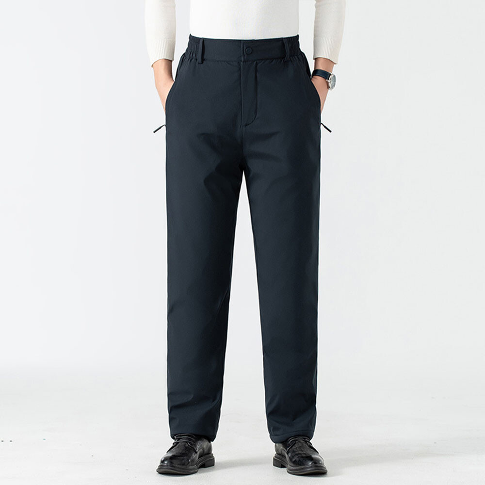 Mens Fleece Lined Ski Pants Waterproof Winter Thick Thermal Work Cargo