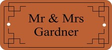 COPPER DOOR NAMEPLATE SIGN ENGRAVED PERSONALISED LDP65 90mm X 40mm