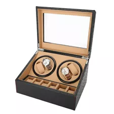 Leather 4+6 Watch Case Watch Winder Automatic Rotation Display Box Storage Case
