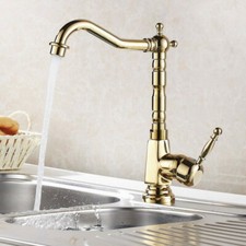 Gold Color Brass Kitchen Bathroom Sink Basin Swivel Faucet Mixer Tap fgf031