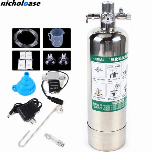 Aquarium CO2 Generator System Kit Stainless Steel Cylinder Carbon Dioxide Plants